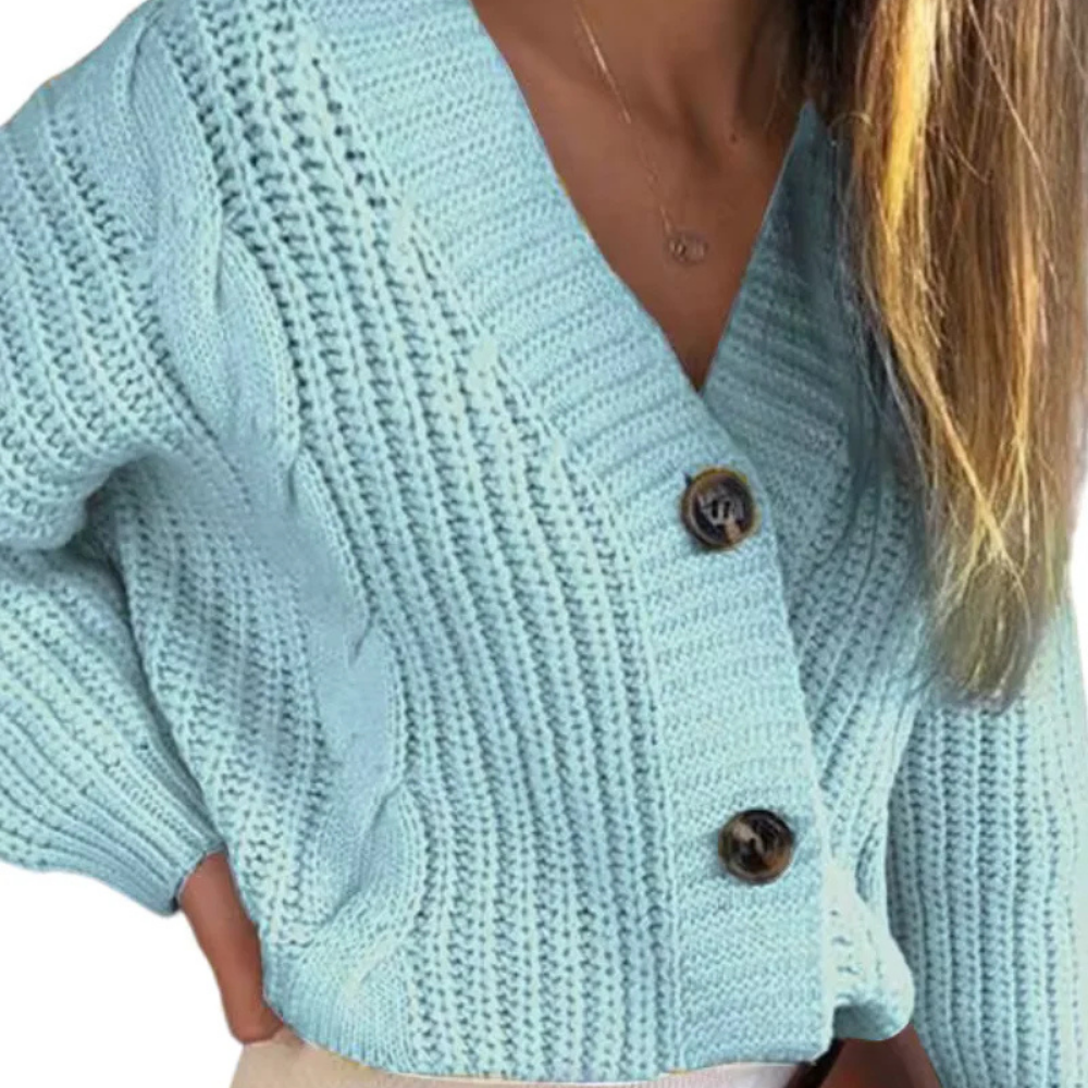 Lara – Damen grobe Strickcardigan