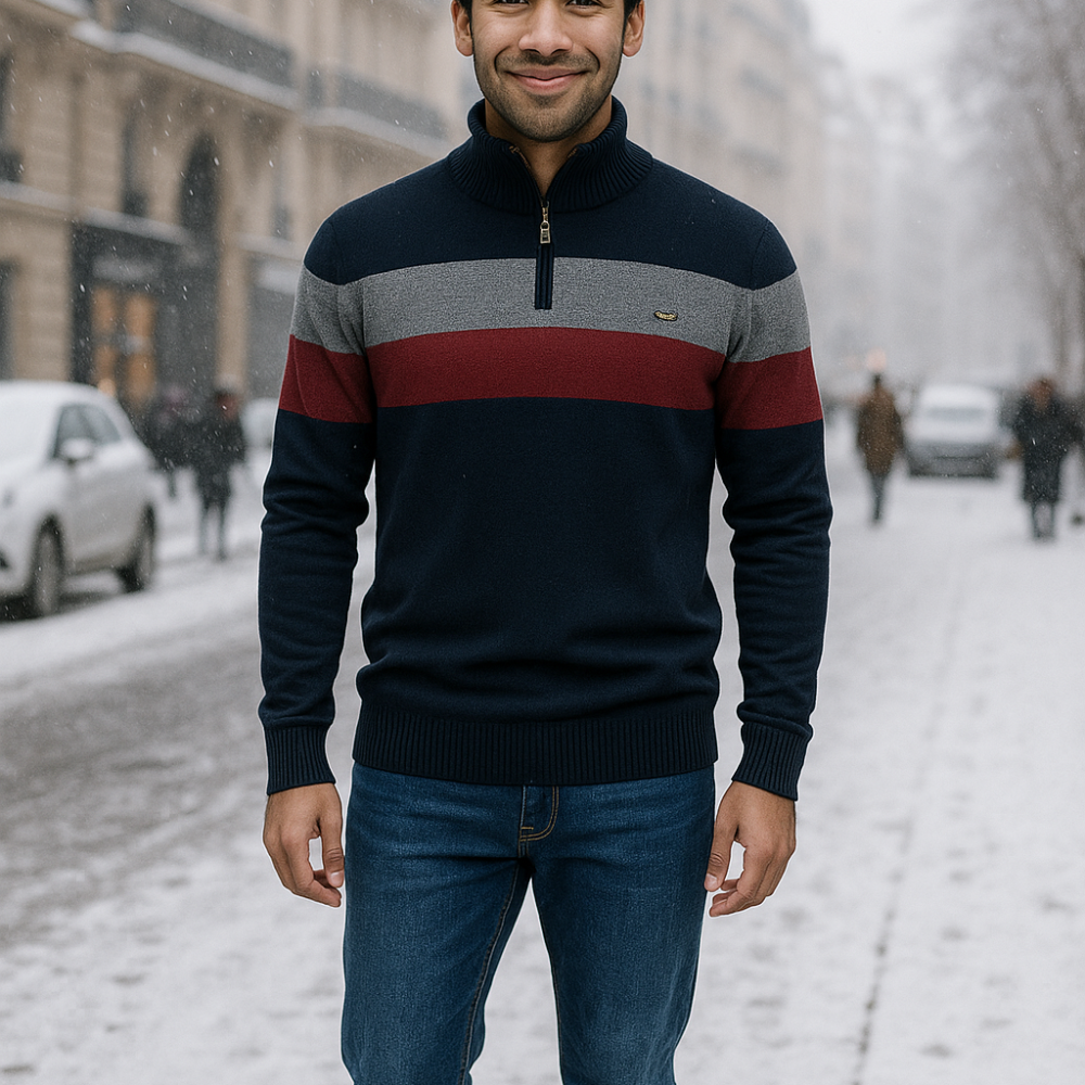 NOX – Warmer Strickpullover mit Reißverschluss für Herren und Damen