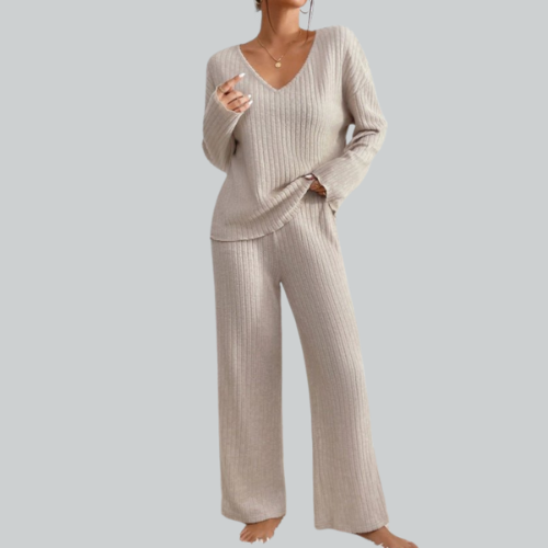 Pamela – Gestreiftes Strickset für Damen