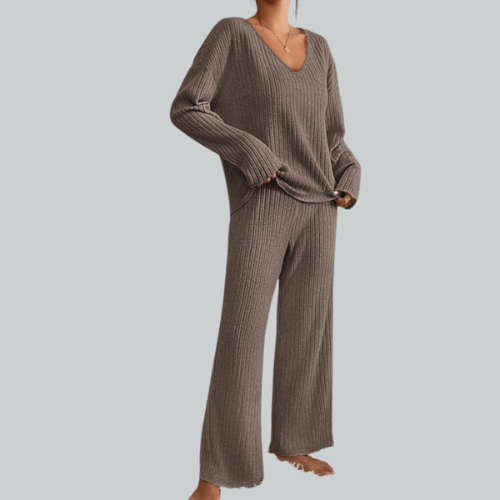 Pamela – Gestreiftes Strickset für Damen