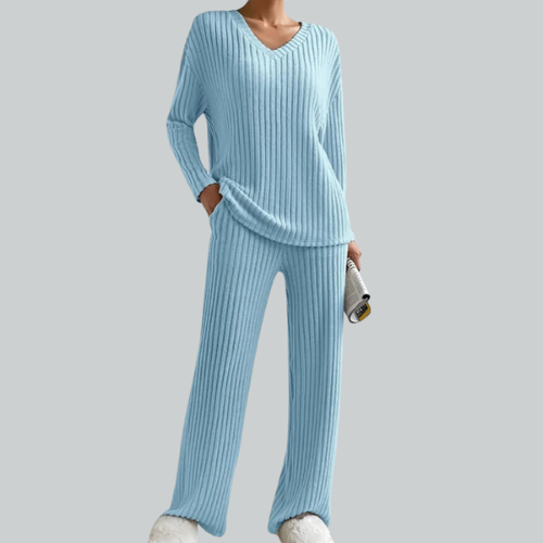 Pamela – Gestreiftes Strickset für Damen