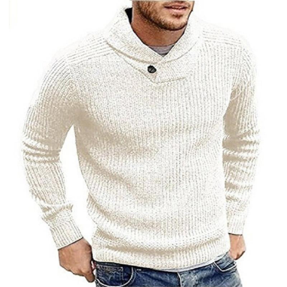 NATEO – Eleganter Herren-Strickpullover mit Schalkragen für Frühling und Übergangszeit