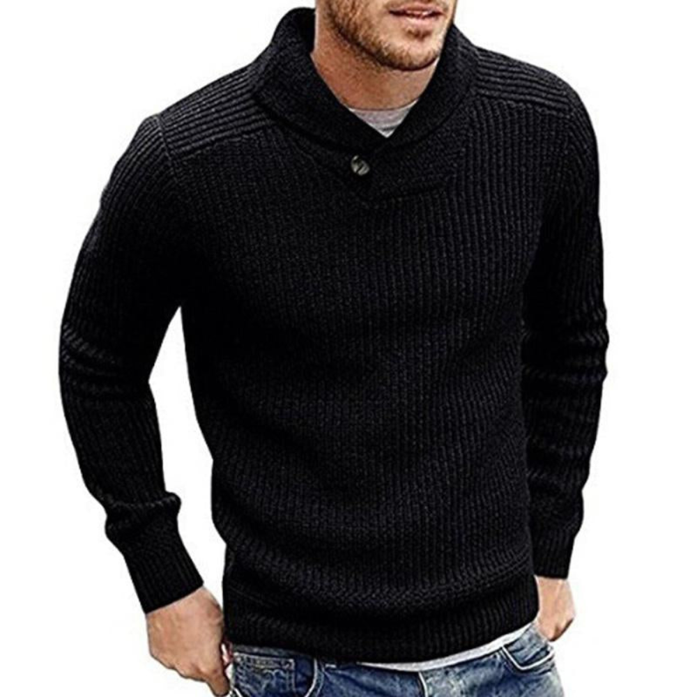 NATEO – Eleganter Herren-Strickpullover mit Schalkragen für Frühling und Übergangszeit