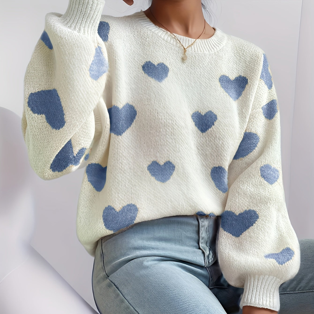 Ameliene – Pullover Kuschelig mit Herzchen-Muster
