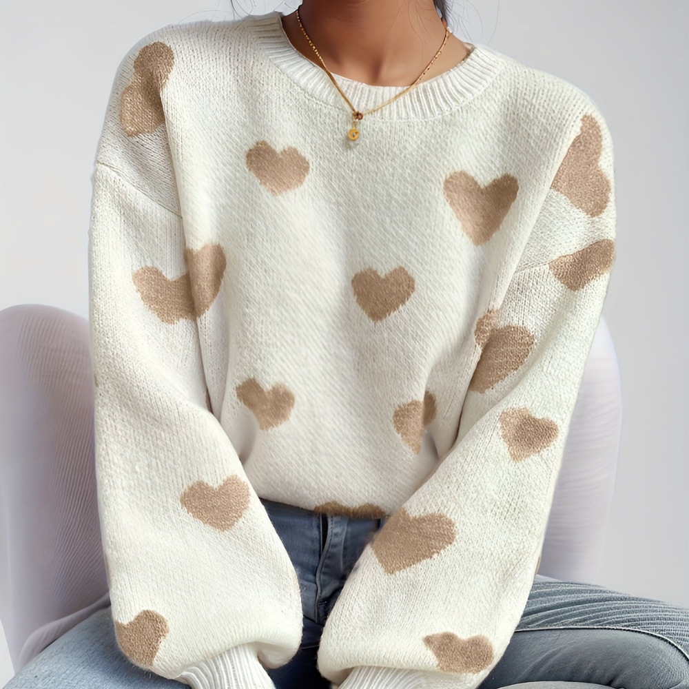 Ameliene – Pullover Kuschelig mit Herzchen-Muster