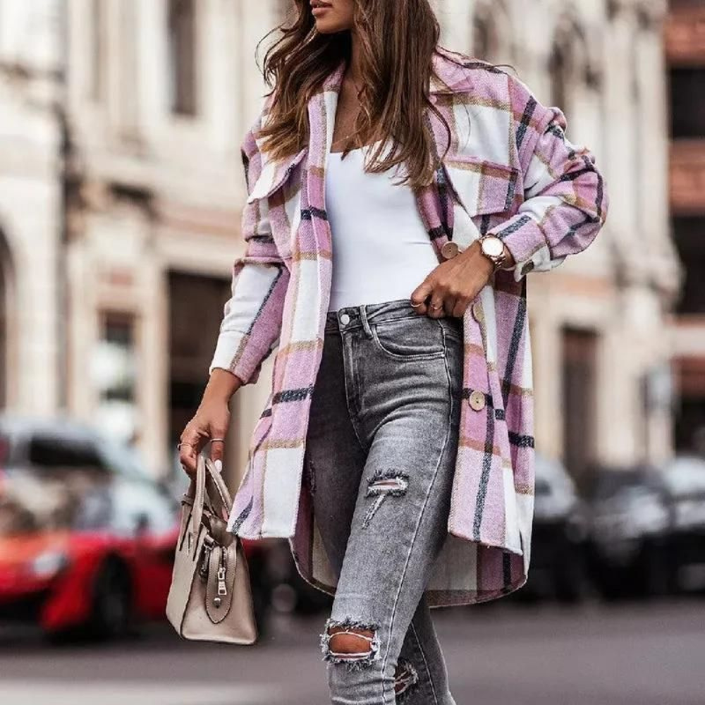 Sofielle – Trendy Shacket  Modern im Karo-Design