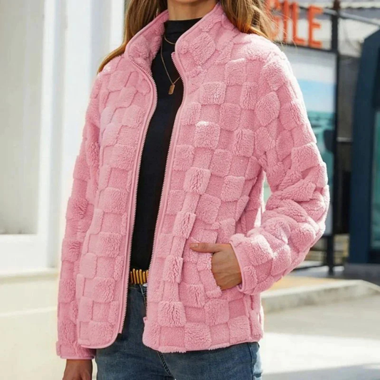 LOTTE | Flauschige Fleece-Jacke mit Stehkragen und Reißverschluss