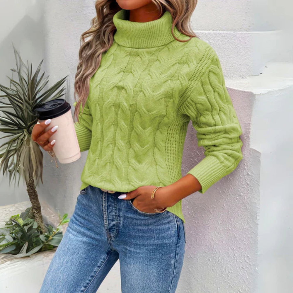 Berthe – Klassischer Zopfmuster-Pullover für Damen