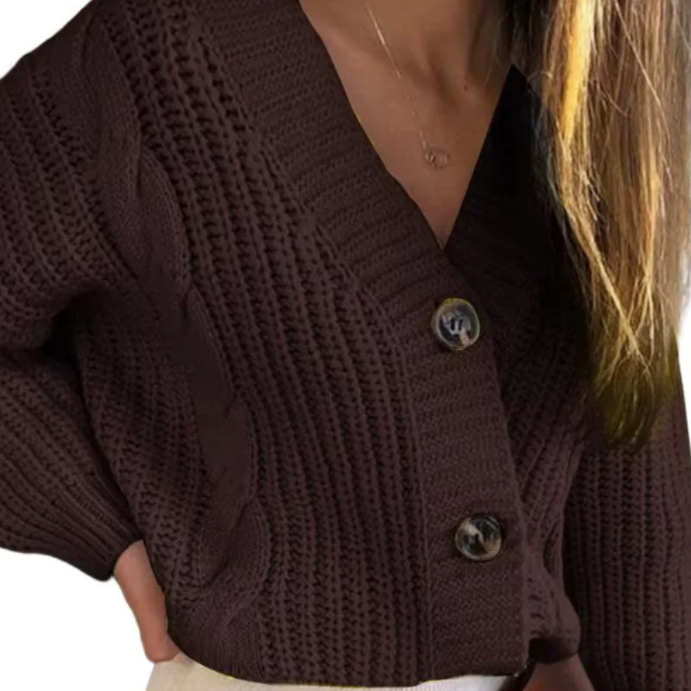 Lara – Damen grobe Strickcardigan