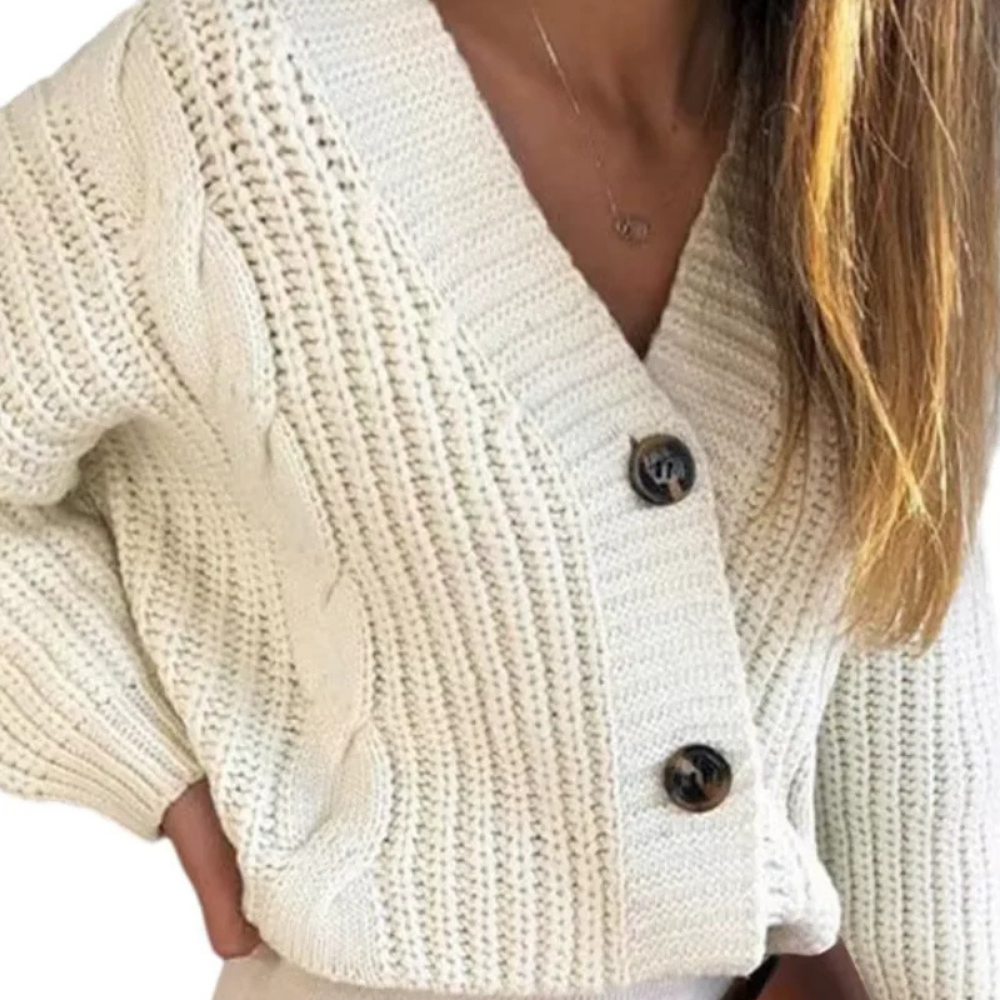 Lara – Damen grobe Strickcardigan