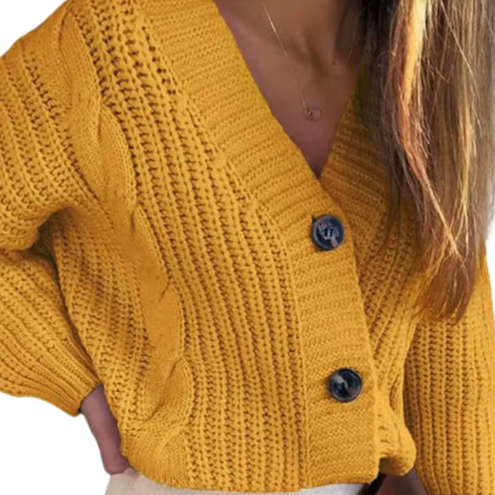 Lara – Damen grobe Strickcardigan