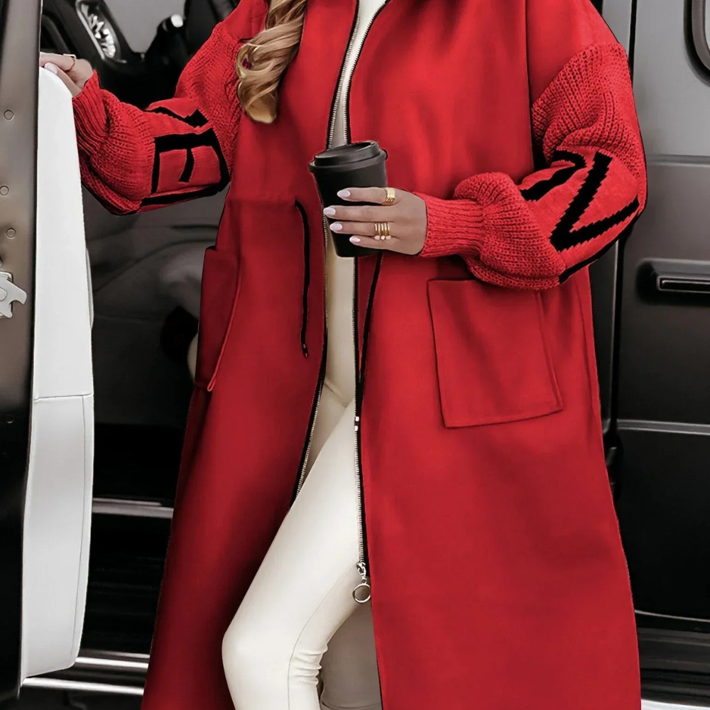 Talia – Elegante Nordic Knit Kapuzenjacke für Damen