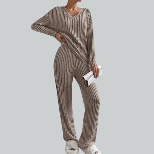 Pamela – Gestreiftes Strickset für Damen