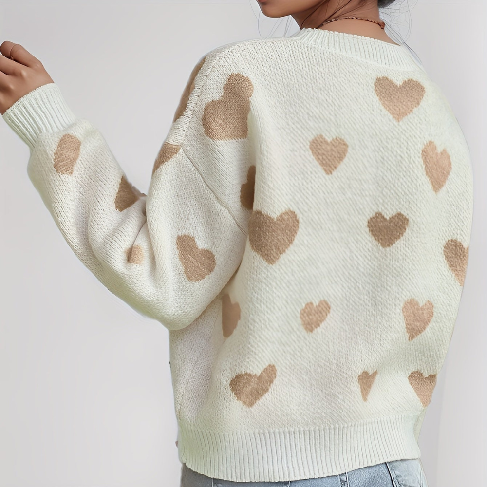 Ameliene – Pullover Kuschelig mit Herzchen-Muster